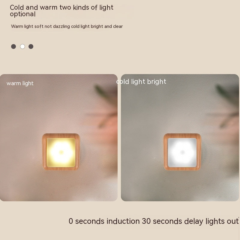 Blent10 Nordic kitchen cabinet sensor light with wood grain finish and LED illumination