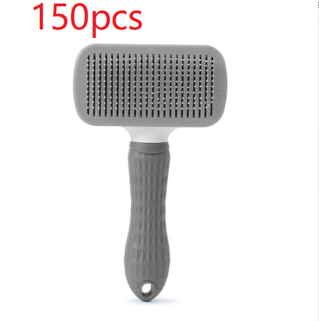 Blent10 self-cleaning pet comb with stainless steel teeth and one-button loose hair removal for cats and dogs
