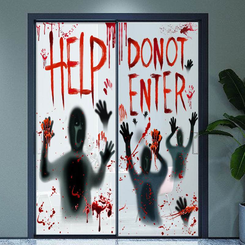 Blent10 Halloween Horror Door Sticker Decoration