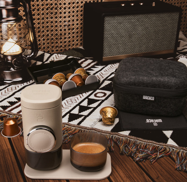 Blent10 portable capsule coffee machine with manual pressure espresso brewing design