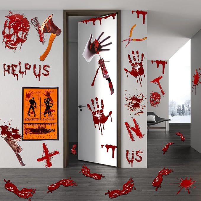 Blent10 Halloween Window Clings – Horror Decorations