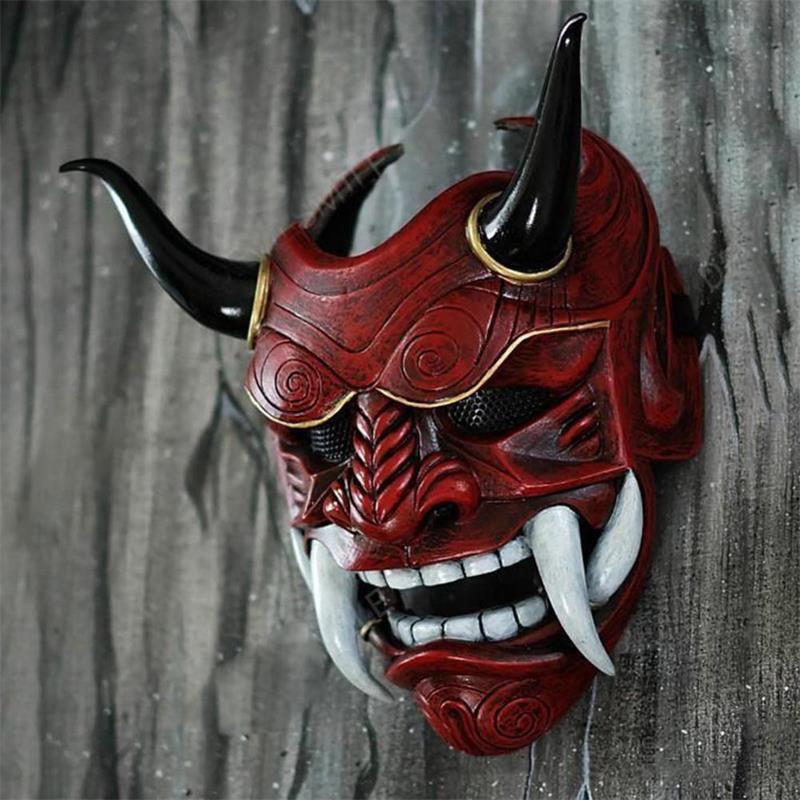 Blent10 Halloween Red Latex Mask with Fangs