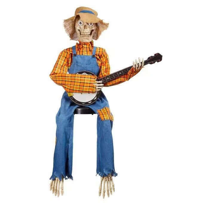 Blent10 Halloween Banjo Skeleton Decoration