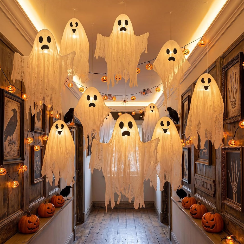 Blent10 Hanging Ghost Halloween Decorations – 3 Sizes