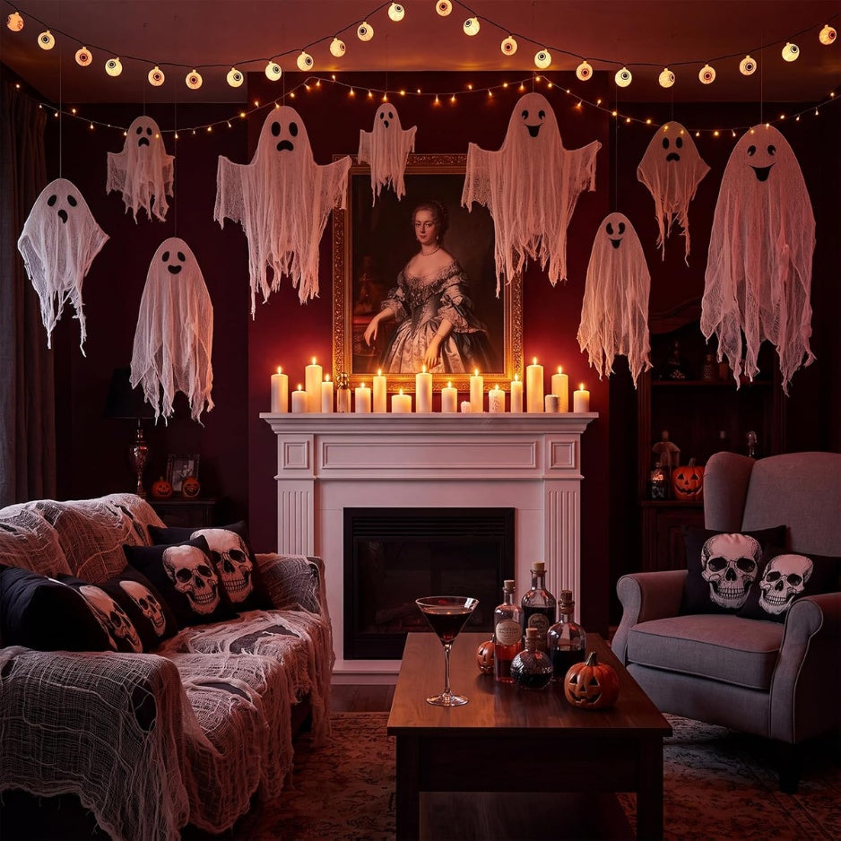 Blent10 Hanging Ghost Halloween Decorations – 3 Sizes