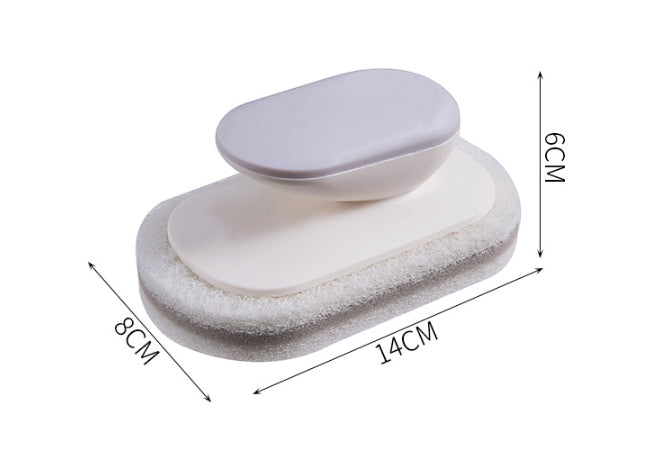 Blent10 bathtub and tile cleaning brush with multi-purpose sponge mop design