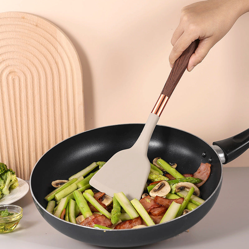 Blent10 12-Piece Silicone Kitchen Utensil Set – Wood-Grain Handles & Non-Stick Spatulas
