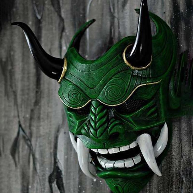 Blent10 Halloween Red Latex Mask with Fangs