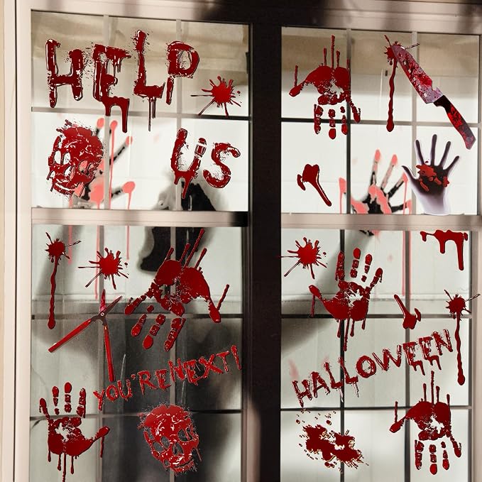 Blent10 Halloween Window Clings – Horror Decorations