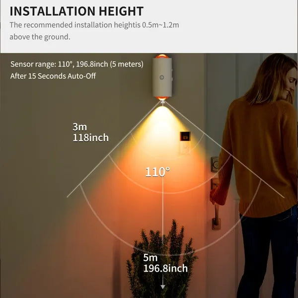 Blent10 LED motion sensor night light with seven colours, rechargeable magnetic design, and two lamps