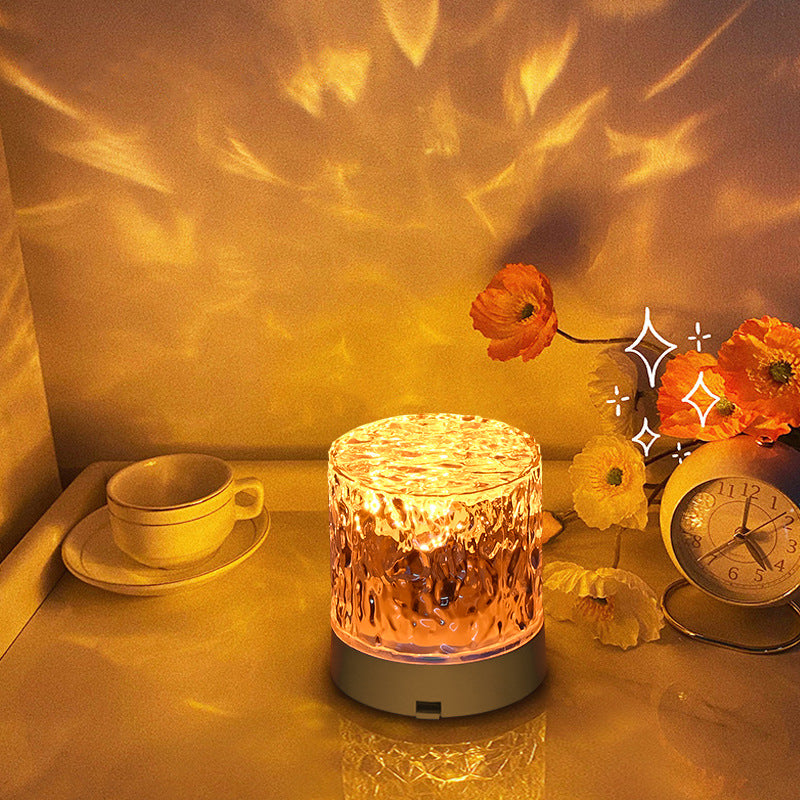 Blent10 water ripple rotating projection night light for ambient bedroom lighting