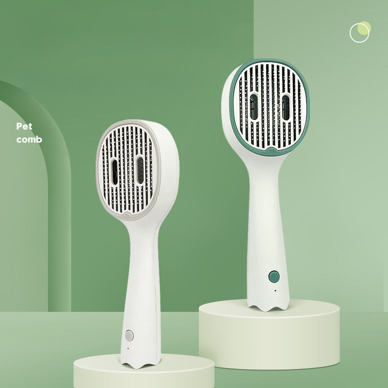 Blent10 UVC pet grooming brush with self-cleaning slicker comb for removing loose pet hair