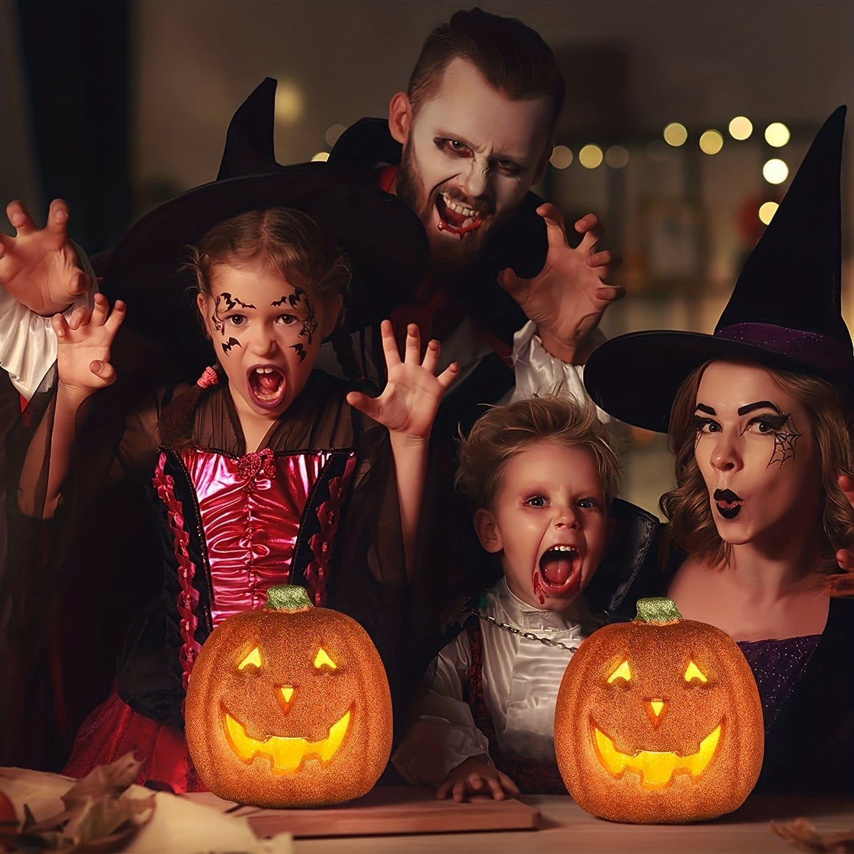 Blent10 Orange Pumpkin LED Halloween Lantern
