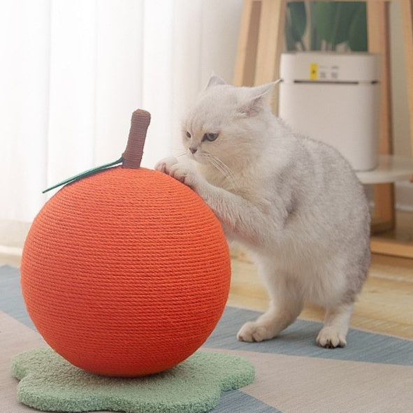 Blent10 oversized cat scratch board with hemp rope ball for scratching and interactive play