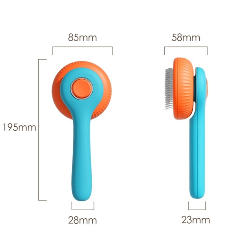 Blent10 pet grooming brush for cats and dogs with self-cleaning slicker comb