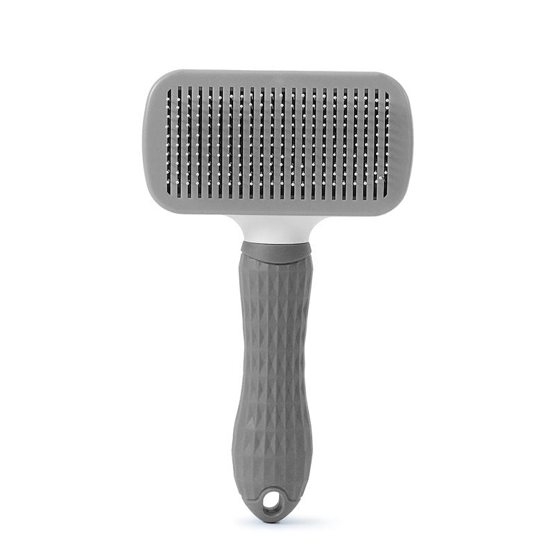 85f8cd143faf5b7d39cfbd2c0b35cd81Blent10 self-cleaning pet comb with stainless steel teeth and one-button loose hair removal for cats and dogs