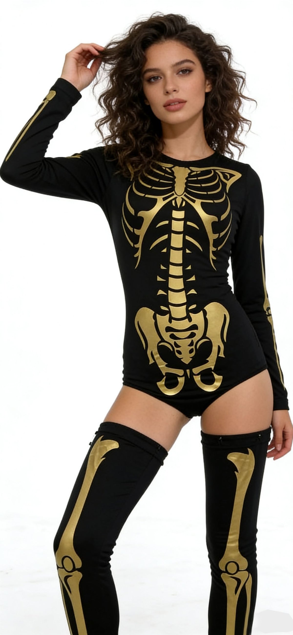 Blent10 Halloween skeleton ghost costume outfit for masquerade parties