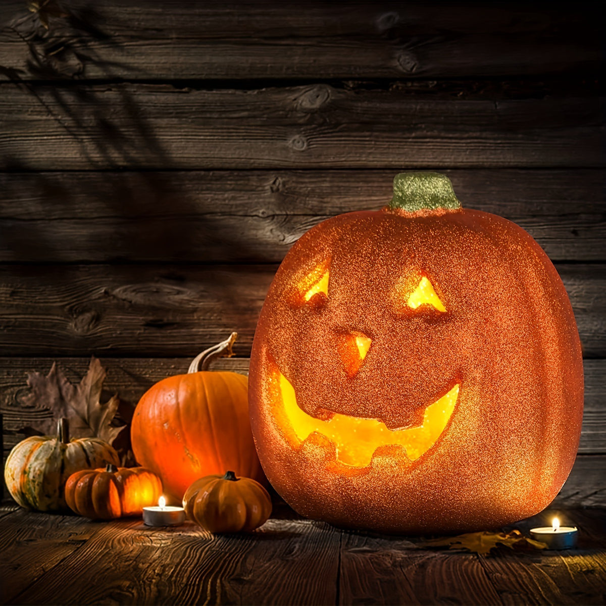 Blent10 Orange Pumpkin LED Halloween Lantern