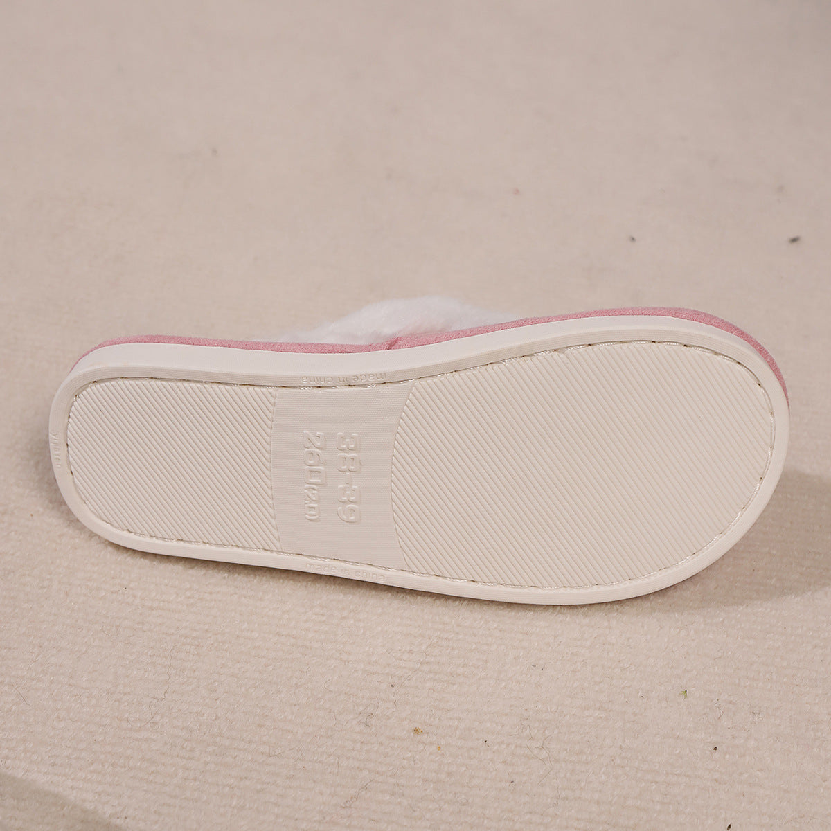 Blent10 rabbit fur cotton slippers with thickened fluffy fleece-lined design