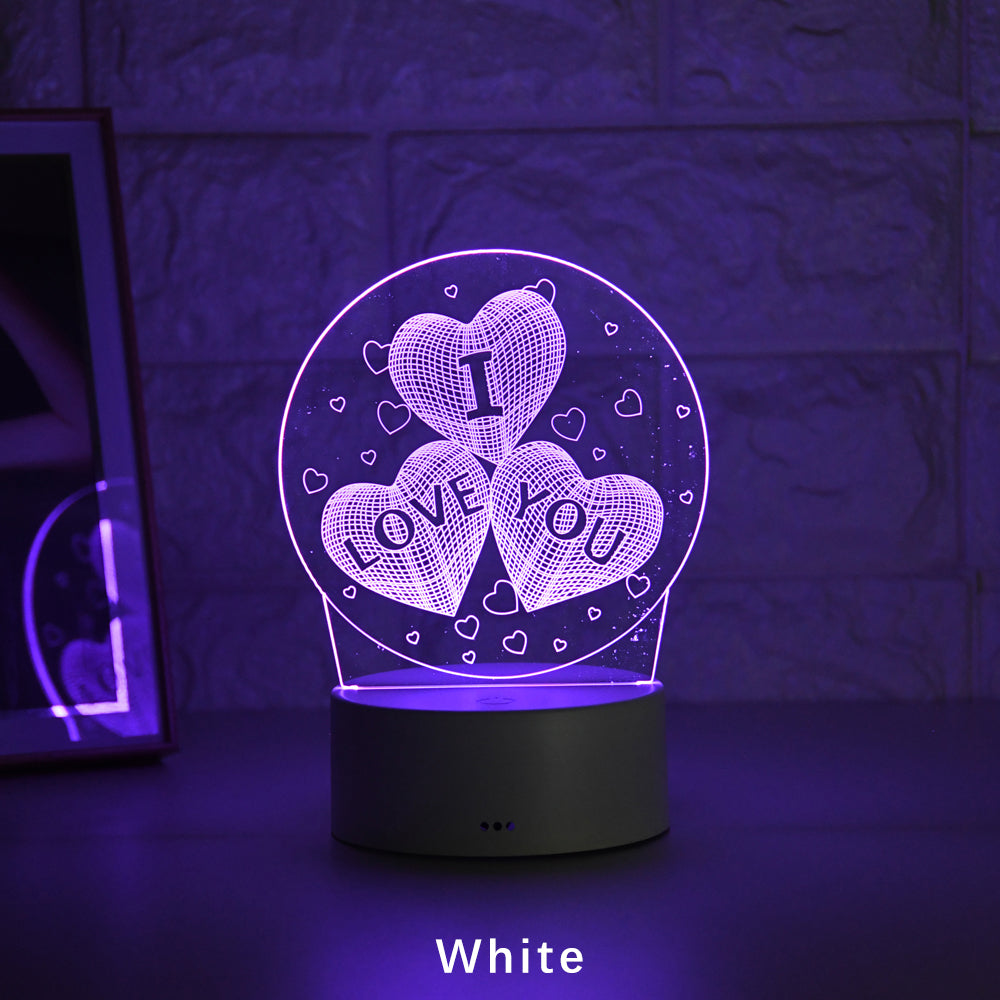 Blent10 3D night light LED table lamp for romantic room decoration and gifting
