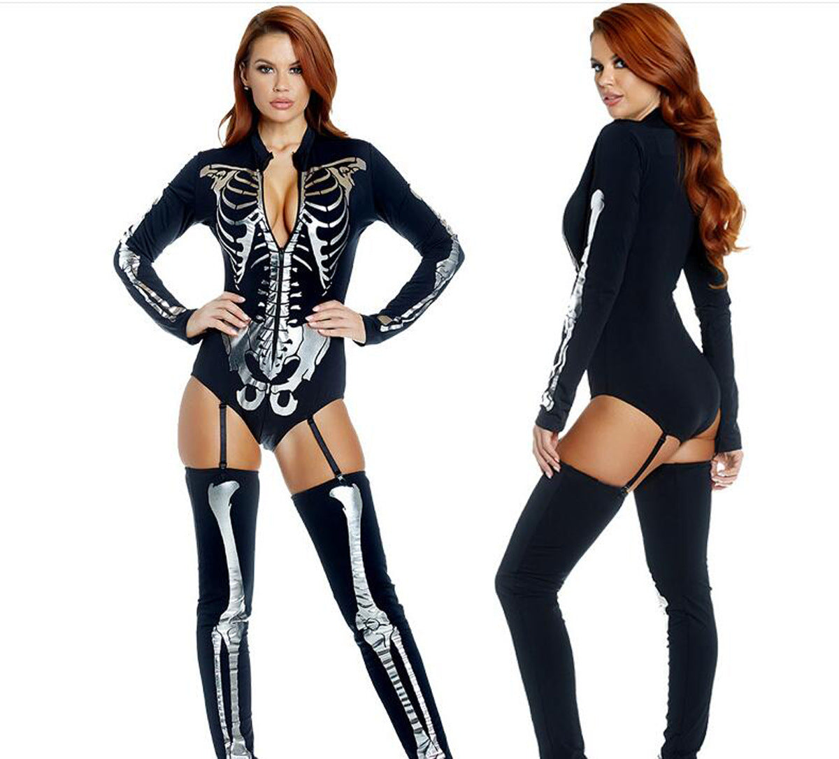 Blent10 Halloween skeleton ghost costume outfit for masquerade parties