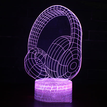 Blent10 3D headset night lamp with seven-colour LED lighting and remote control
