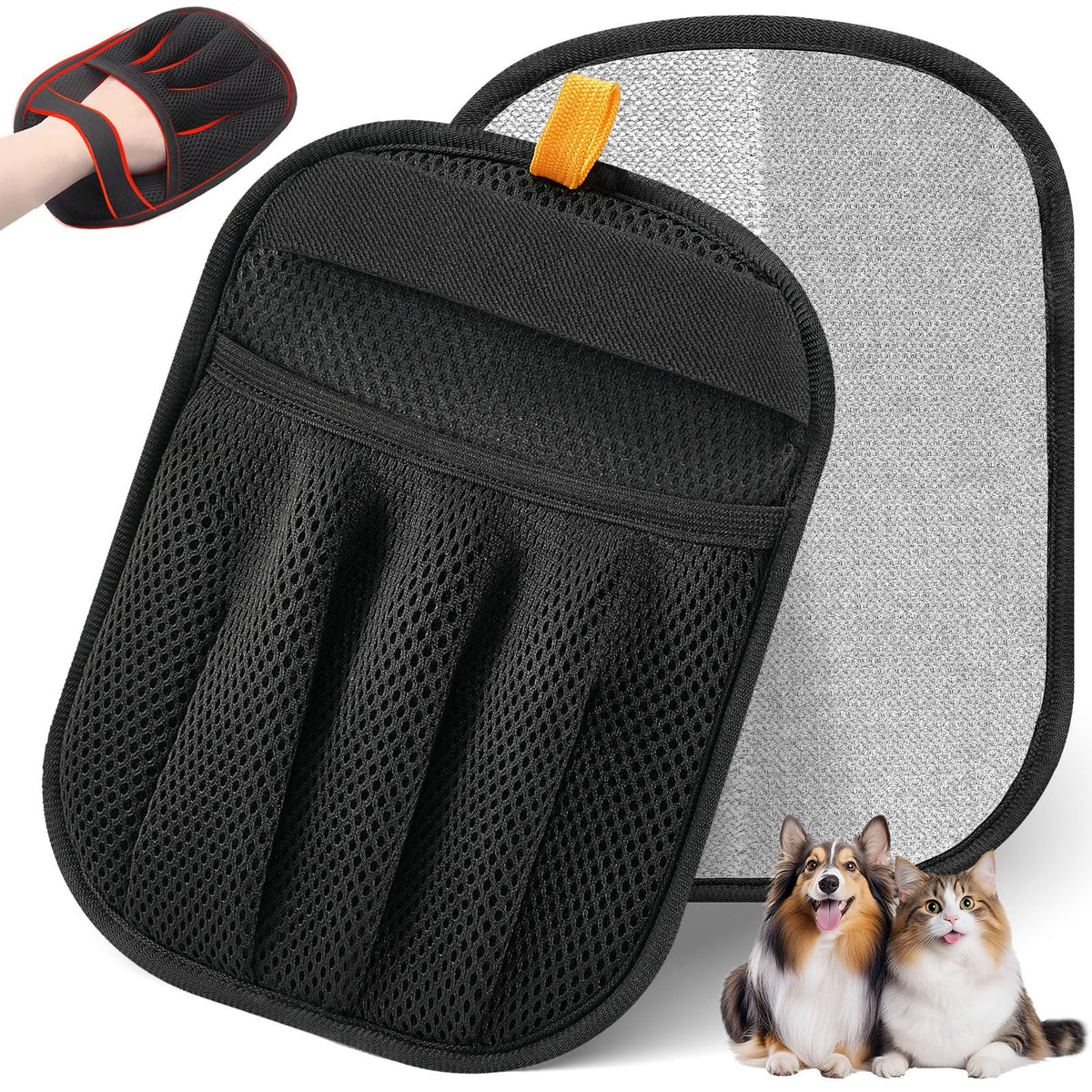 Blent10 pet hair removal glove for cats and dogs for grooming couches carpets and car seats