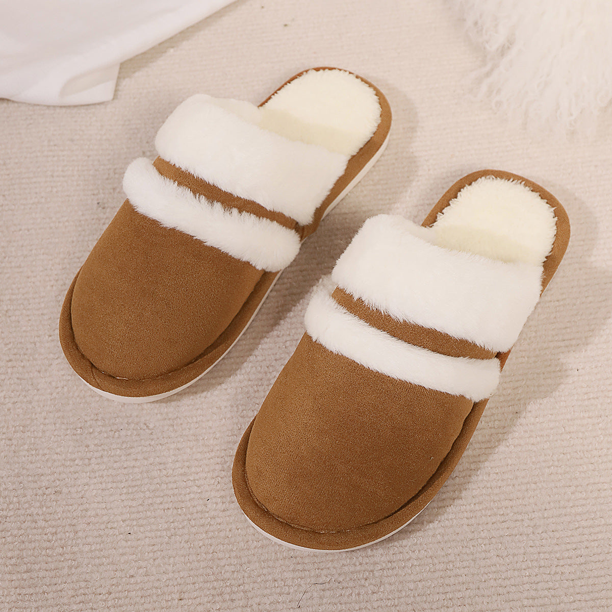 35d0f701996134620506d49c5fcf778Blent10 rabbit fur cotton slippers with thickened fluffy fleece-lined design