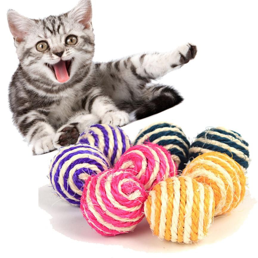 Blent10 sisal cat scratching ball toy for interactive batting and indoor play