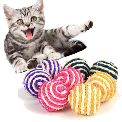 Blent10 sisal cat scratching ball toy for interactive batting and indoor play