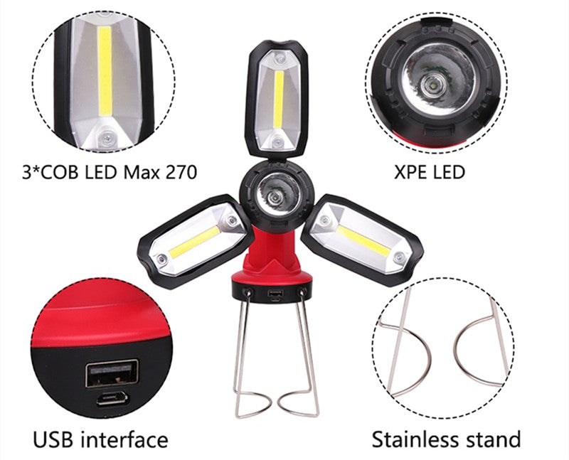 Blent10 LED camping light for portable outdoor lighting and campsite illumination