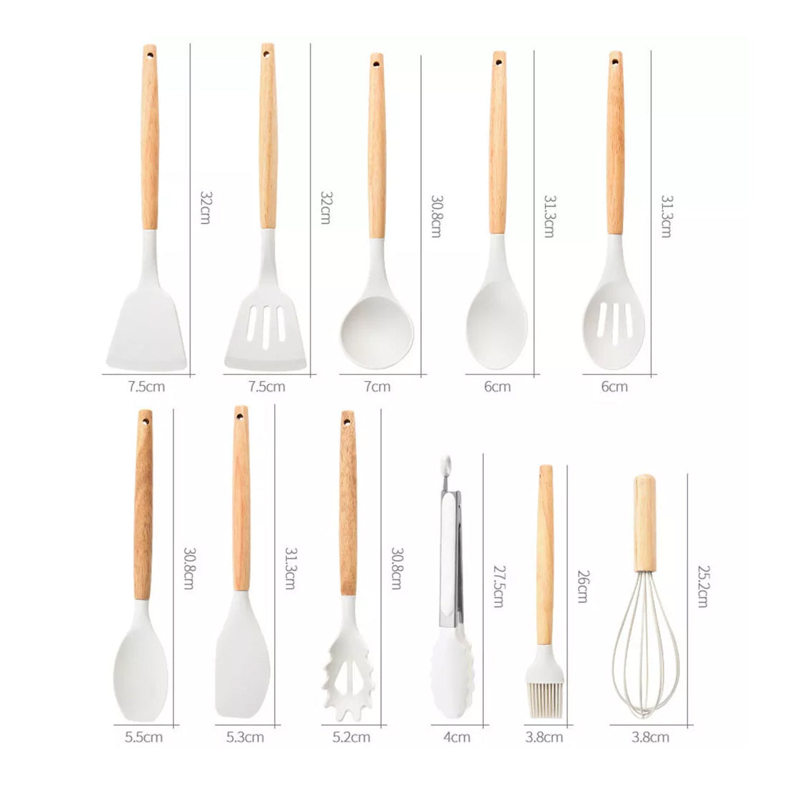 Blent10 19-piece silicone kitchen utensil set with spatulas and cooking spoons
