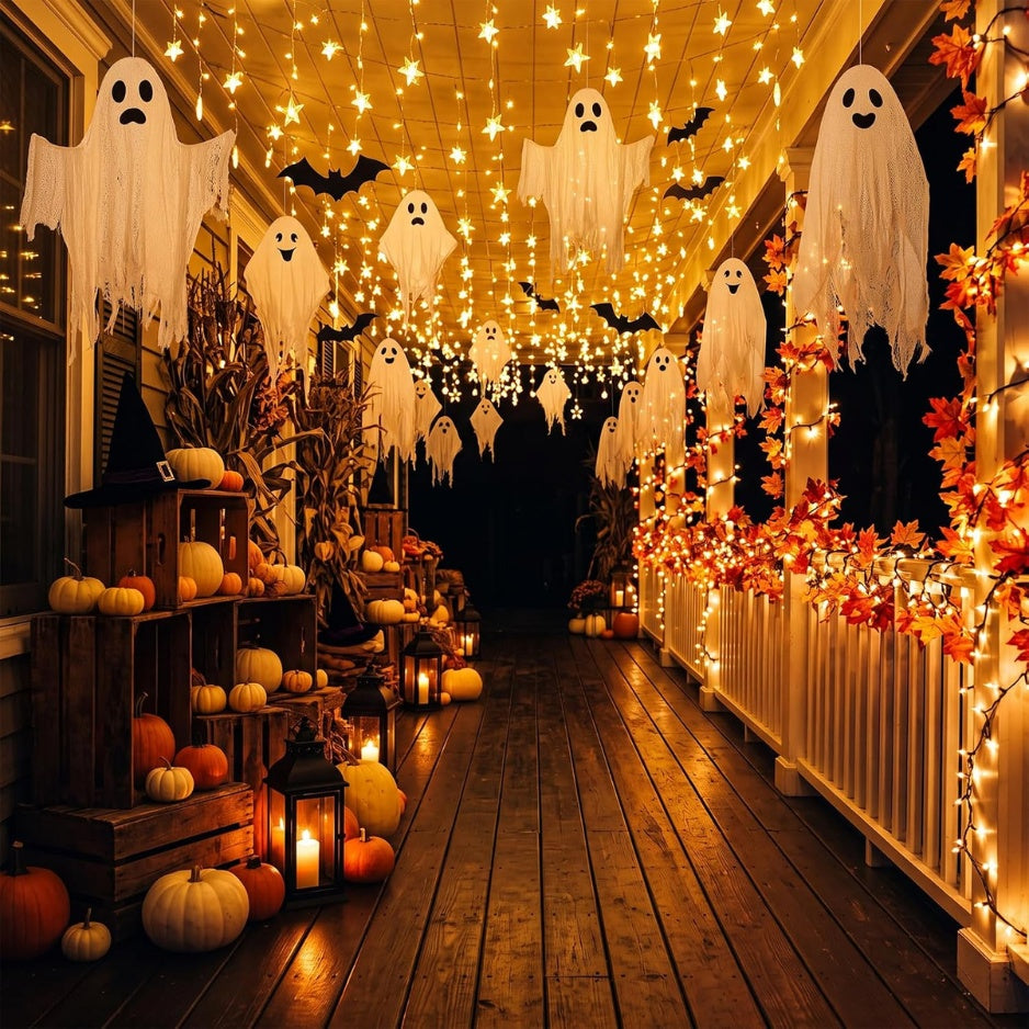 Blent10 Hanging Ghost Halloween Decorations – 3 Sizes