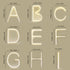 LED meteor firecracker lights showcasing letters A to H in glowing design with dimensions.