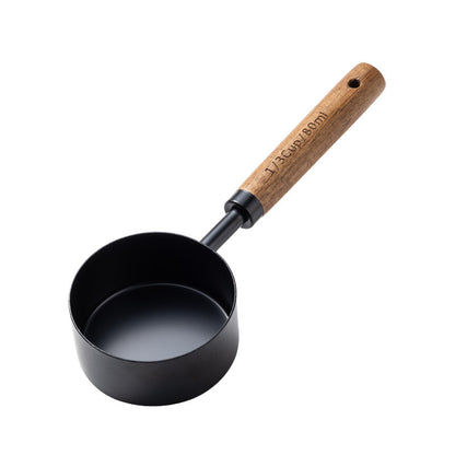 6a73796489d058048925364c7dfc4471Blent10 8-piece stainless steel measuring cup and spoon set with walnut wood handles and scale markings