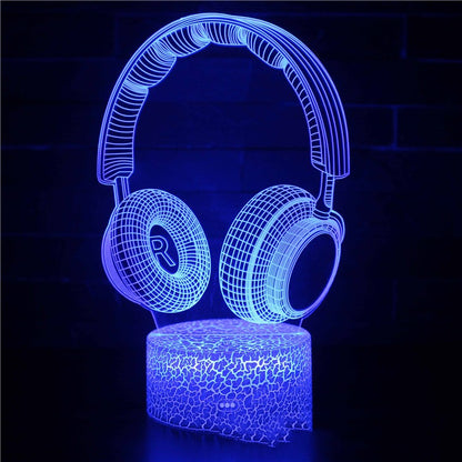 Blent10 3D headset night lamp with seven-colour LED lighting and remote control