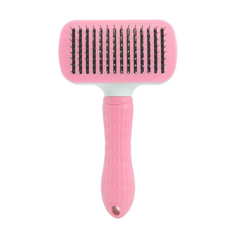 8bf565652388f9db01a935acdb2d63b8Blent10 self-cleaning pet comb with stainless steel teeth and one-button loose hair removal for cats and dogs