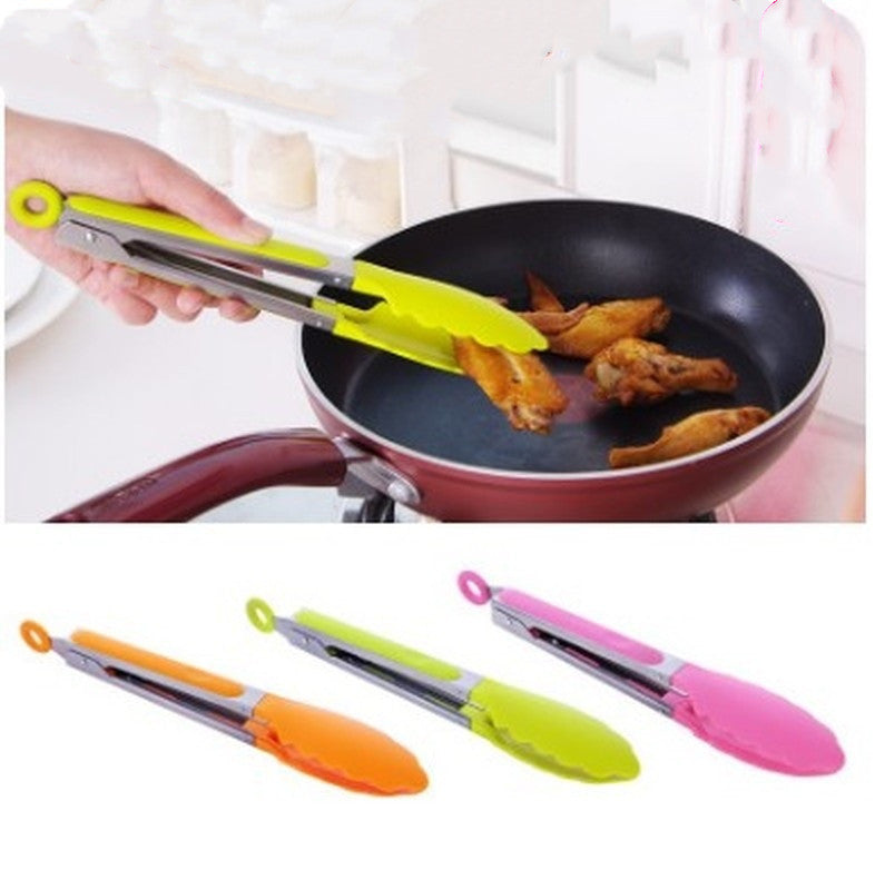 Blent10 silicone kitchen utensils for salad serving, cooking, and stainless steel BBQ grilling