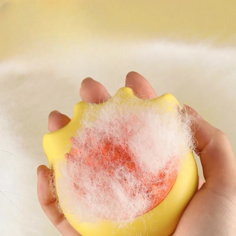Blent10 Pet Massage Bath Brush with Shampoo Dispenser for Cats &amp; Dogs