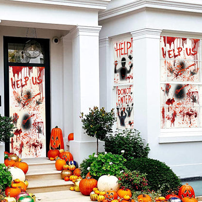 Blent10 Halloween Horror Door Sticker Decoration