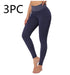 Blent10 plaid seamless high-waist leggings for yoga fitness and gym workouts