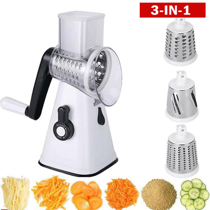 Blent10 3-in-1 rotary food slicer for grating cheese and cutting or shredding vegetables