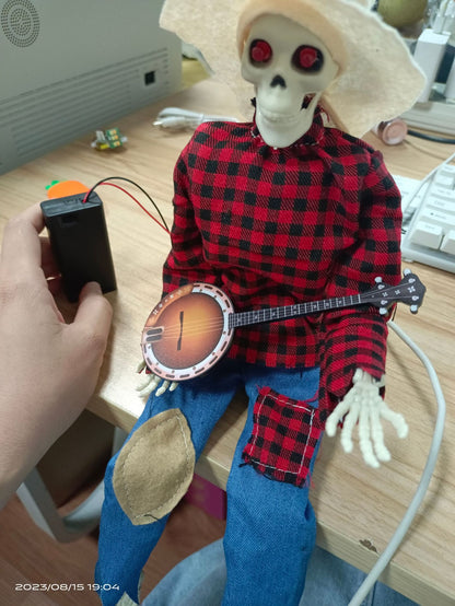 Blent10 Halloween Banjo Skeleton Decoration