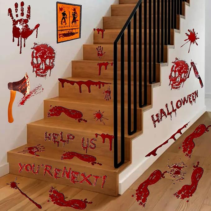 Blent10 Halloween Window Clings – Horror Decorations