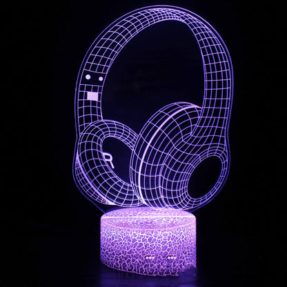 Blent10 3D headset night lamp with seven-colour LED lighting and remote control