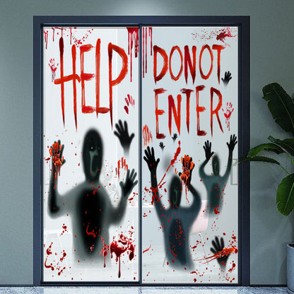 Blent10 Halloween Horror Door Sticker Decoration