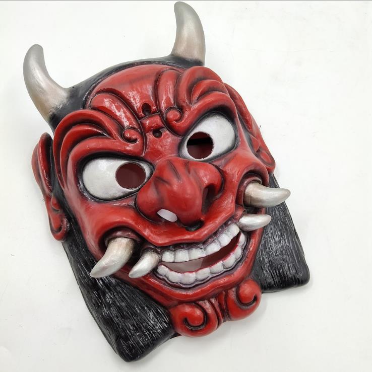 Blent10 Halloween Red Latex Mask with Fangs