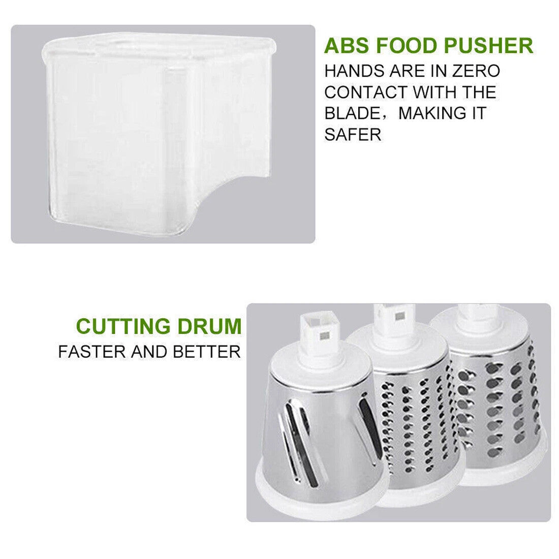 Blent10 3-in-1 rotary food slicer for grating cheese and cutting or shredding vegetables