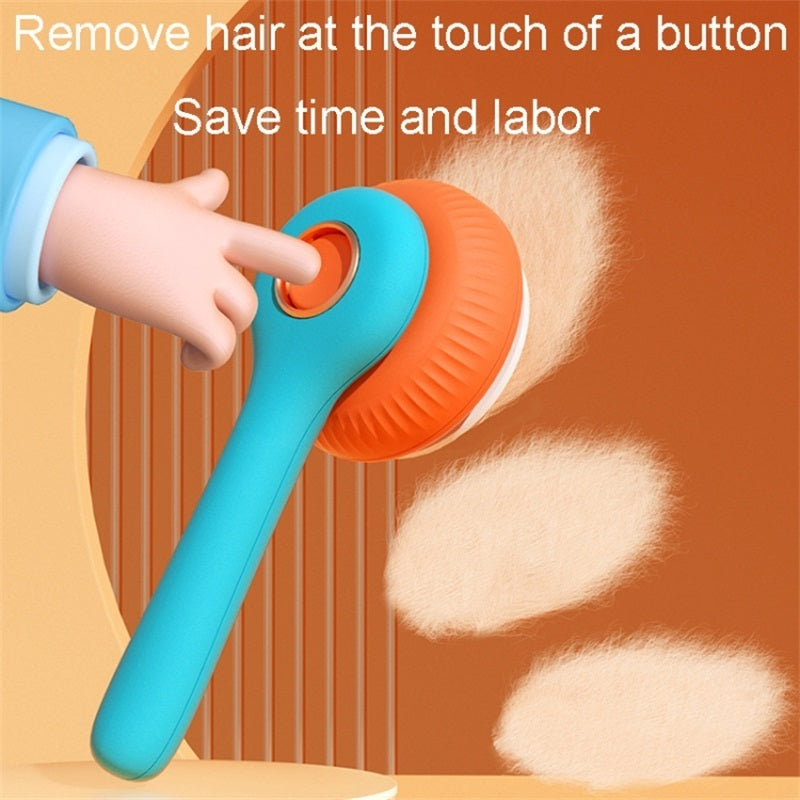Blent10 pet grooming brush for cats and dogs with self-cleaning slicker comb