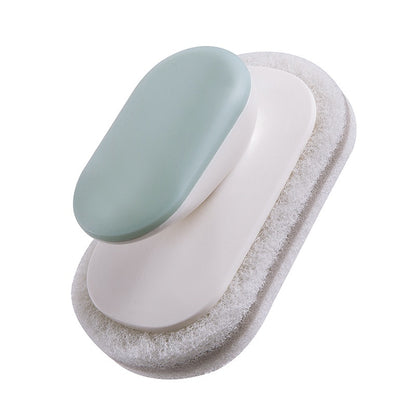 Blent10 bathtub and tile cleaning brush with multi-purpose sponge mop design